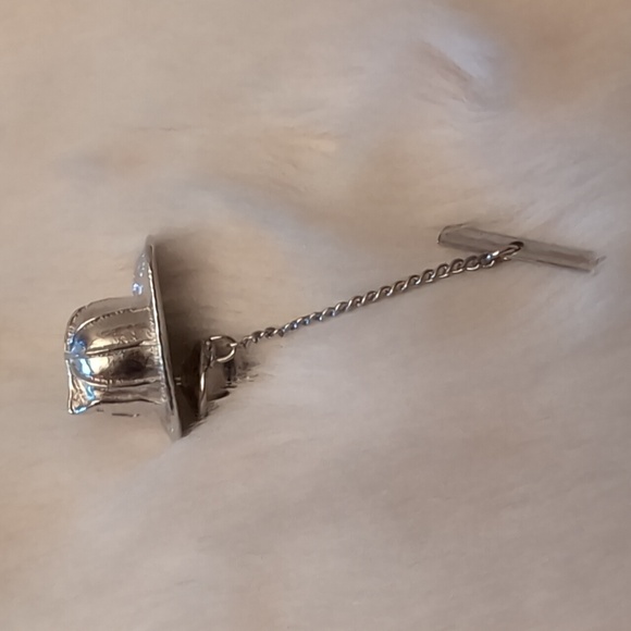 Silver Toned Firefighters Hat Tie Pin - Picture 7 of 12